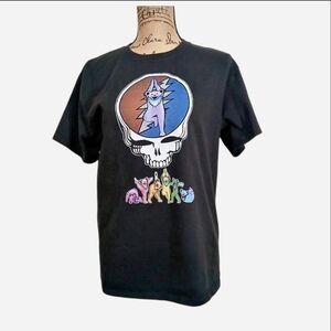 Grateful Dead Steal Your Face Dancing Bears Yoga Poses Band Graphic Tee Medium